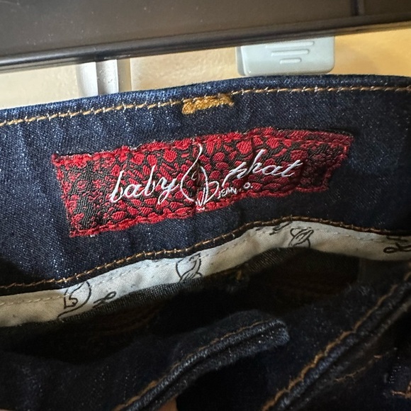 Baby Phat Y2K  Dark Indigo Flare Jeans with Gold Accents - Picture 4 of 9